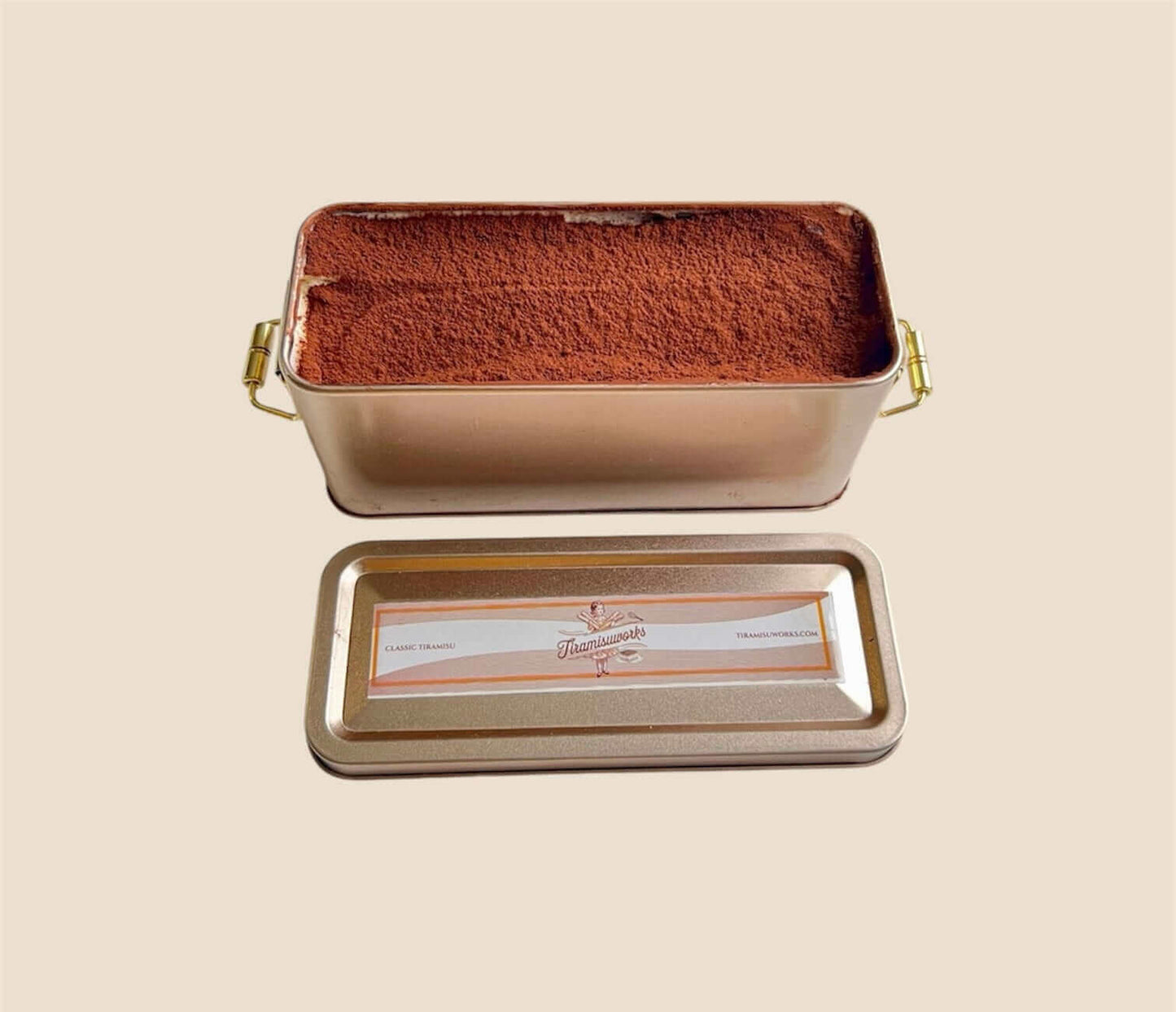 Classic Tiramisu 310g in eco-friendly packaging, featuring a creamy texture and cocoa topping.