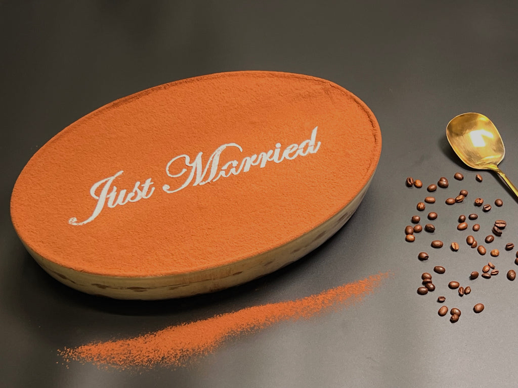 Personalised Wedding Tiramisu Tray |  Serves 25-30 | Alcohol-Free UK