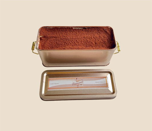 Classic tiramisu 310g with decaf coffee – halal-friendly and alcohol-free layered dessert with mascarpone cream